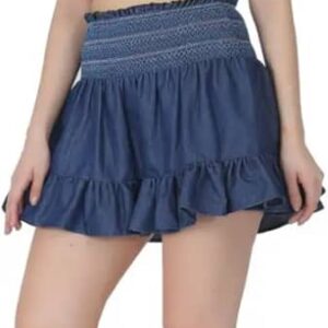 Denim Blue Crop Top and Skirt